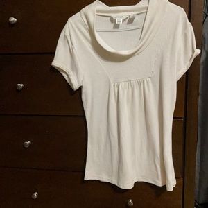 Cream short sleeve sweater top